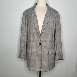 Abercrombie & Fitch Gray Plaid Blazer Size XL